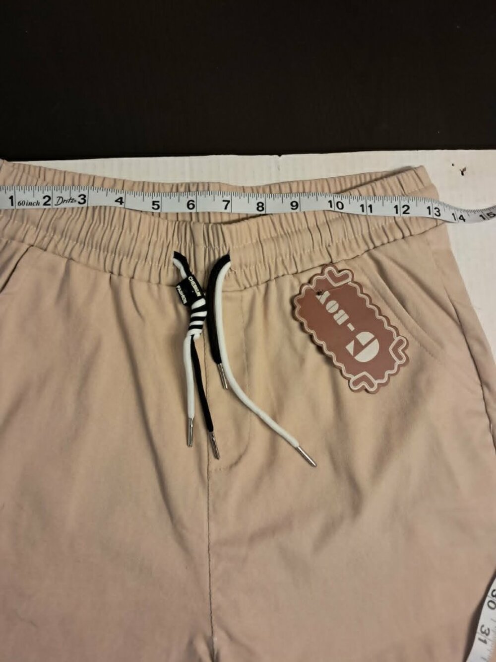Beige Lightweight Twill Drawstring Pants Size M ✨ - Picture 9 of 9